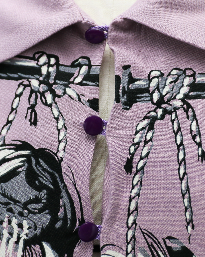 STAR OF HOLLYWOOD SH39704 / HOPSACK RAYON PULLOVER “SHRUNKEN HEAD” PURPLE