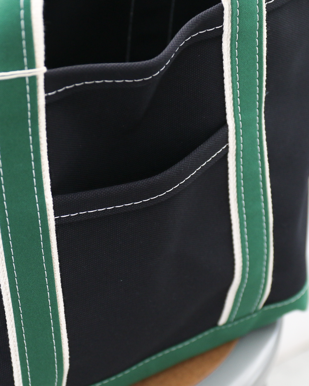 WORKERS Deluxe Pocket Tote Bag/ Dark Navy x Green Handle/Short