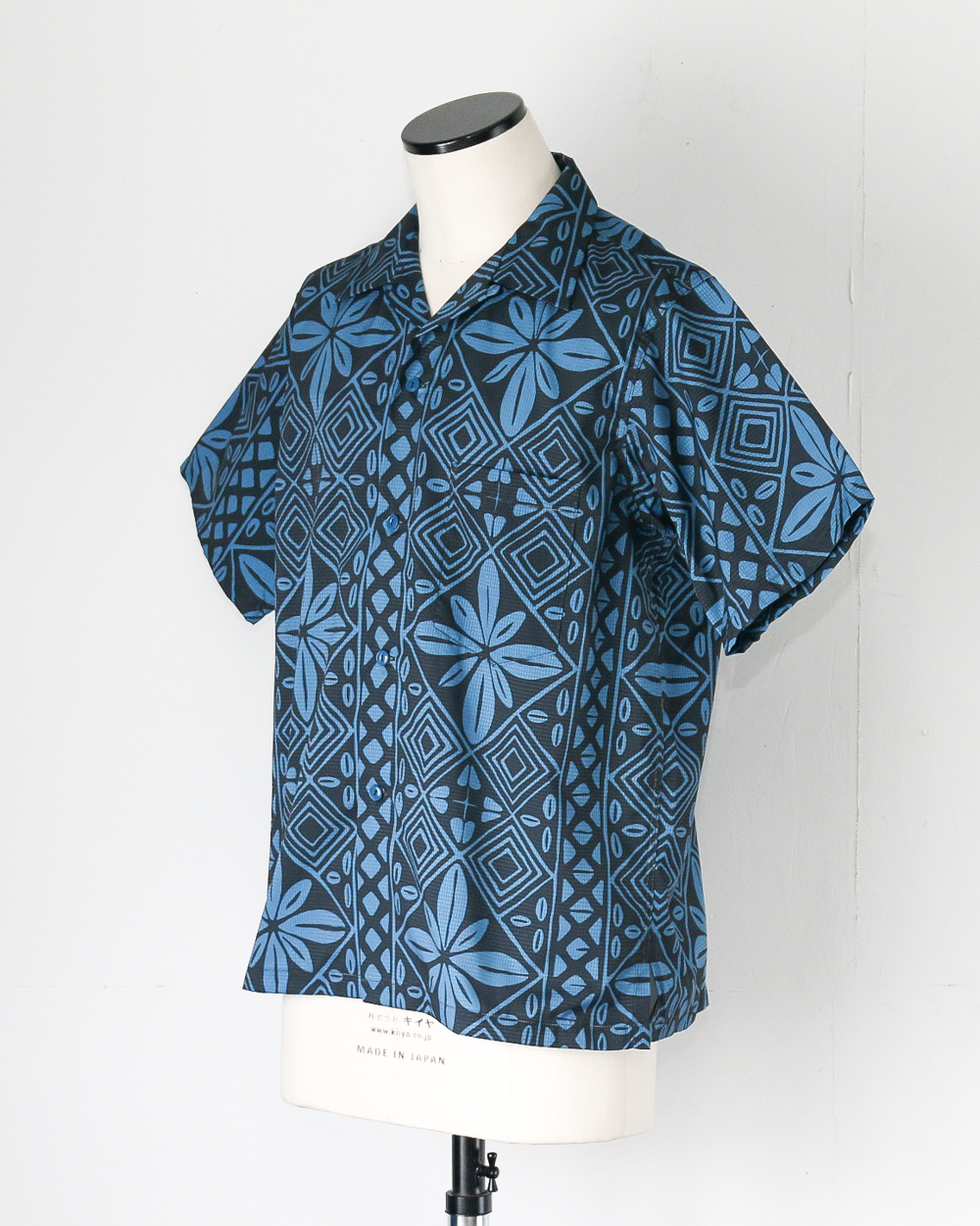 CORONA CS097 - FRENCH CAFE SHIRT S/S / Charcoal Grey × Blue