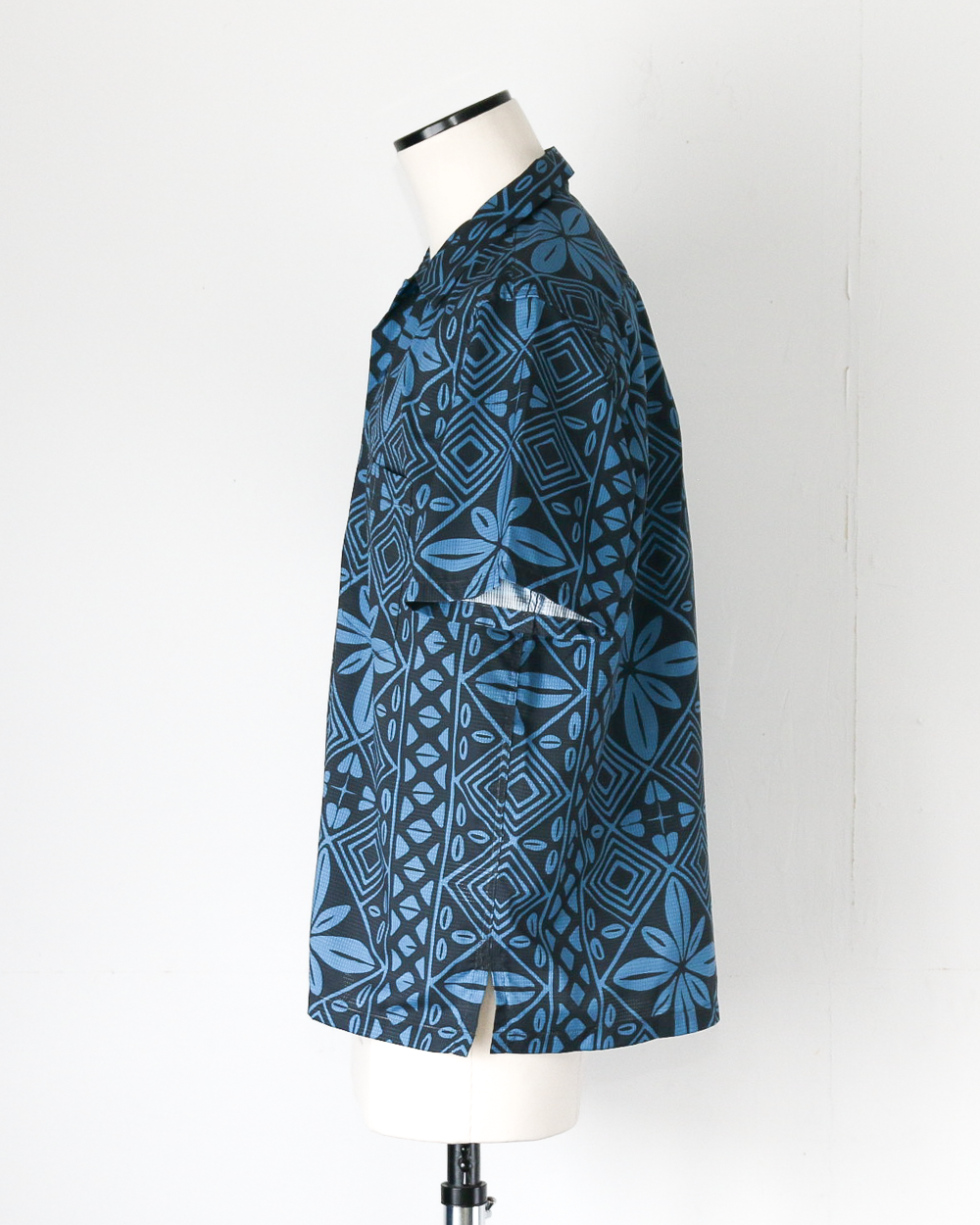 CORONA CS097 - FRENCH CAFE SHIRT S/S / Charcoal Grey × Blue