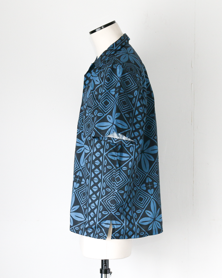 CORONA CS097 - FRENCH CAFE SHIRT S/S / Charcoal Grey × Blue
