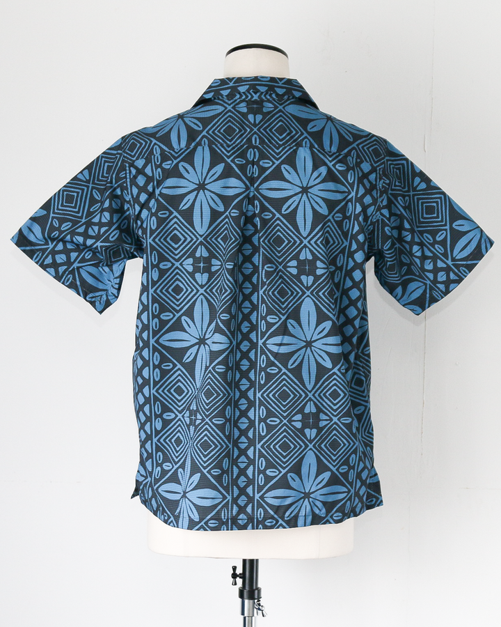 CORONA CS097 - FRENCH CAFE SHIRT S/S / Charcoal Grey × Blue
