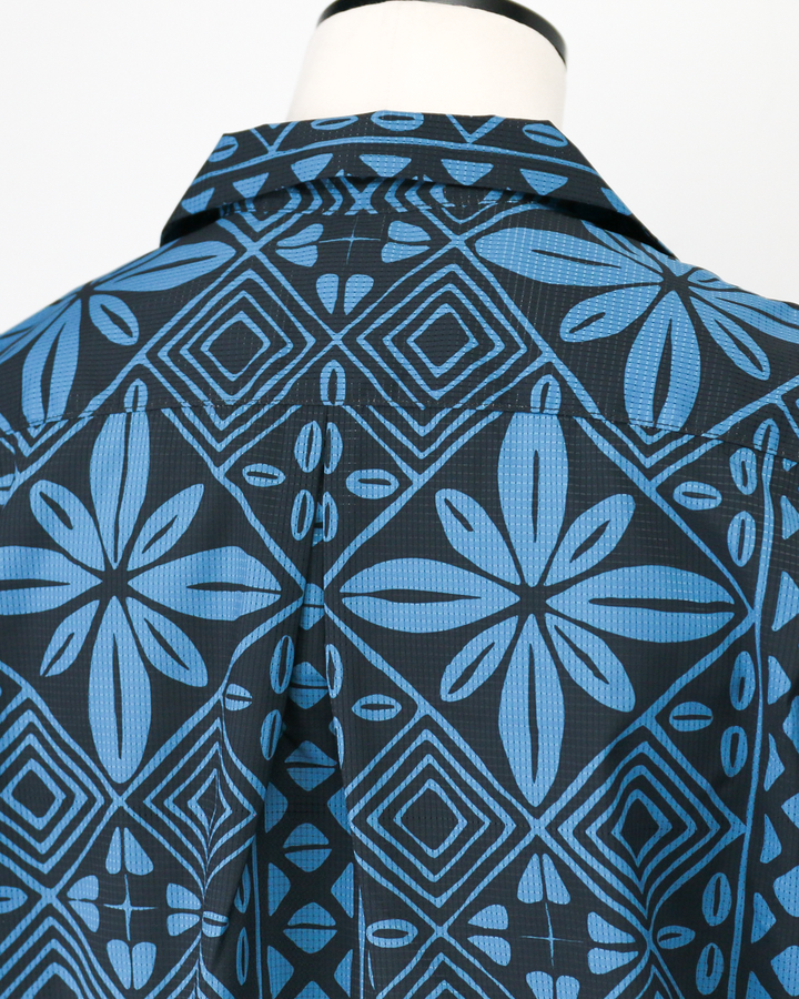CORONA CS097 - FRENCH CAFE SHIRT S/S / Charcoal Grey × Blue
