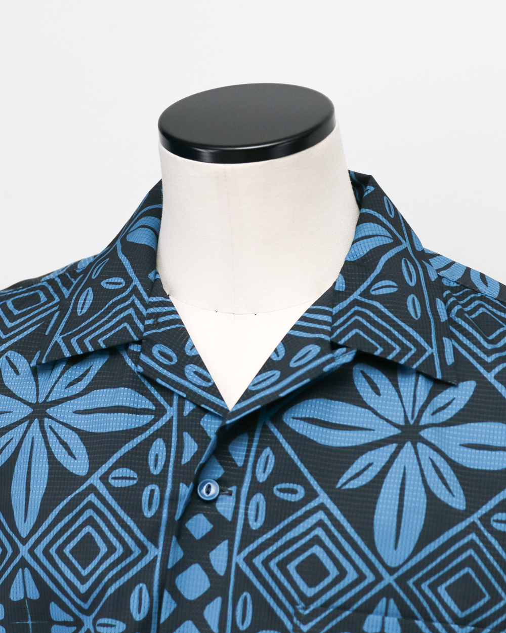 CORONA CS097 - FRENCH CAFE SHIRT S/S / Charcoal Grey × Blue