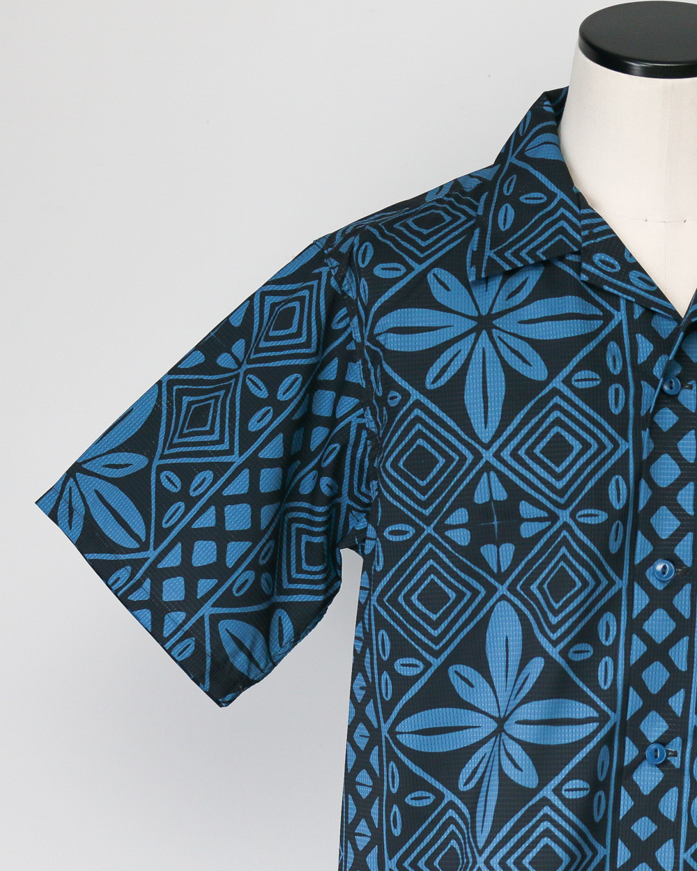 CORONA CS097 - FRENCH CAFE SHIRT S/S / Charcoal Grey × Blue