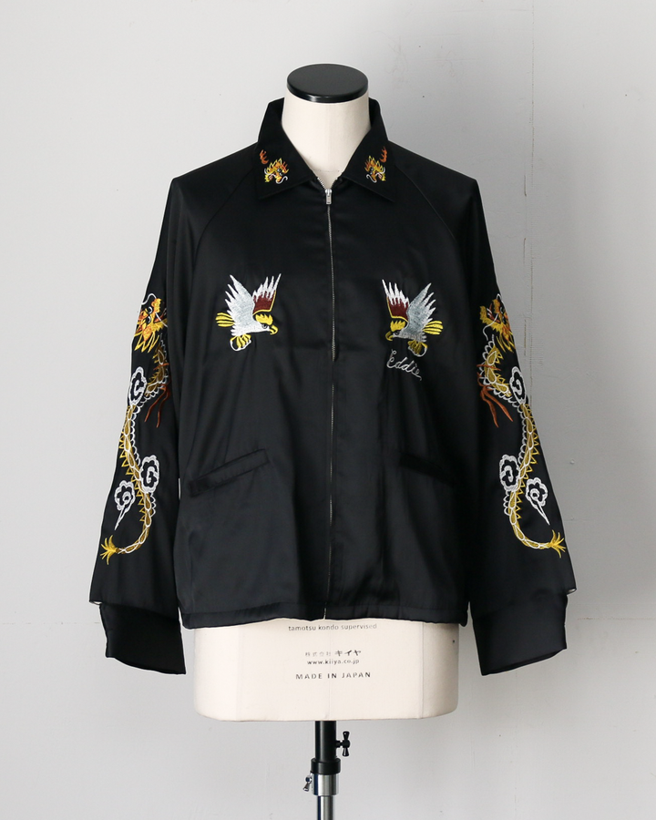 THRIFTY LOOK スリフティルック THRIFTY LOOK / OKINAWA SOUVENIR JACKET BLACK SATIN