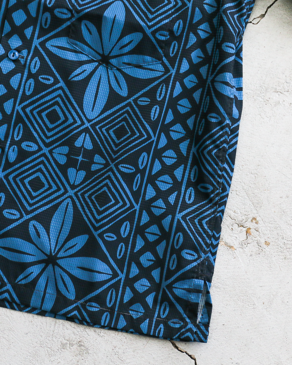 CORONA CS097 - FRENCH CAFE SHIRT S/S / Charcoal Grey × Blue