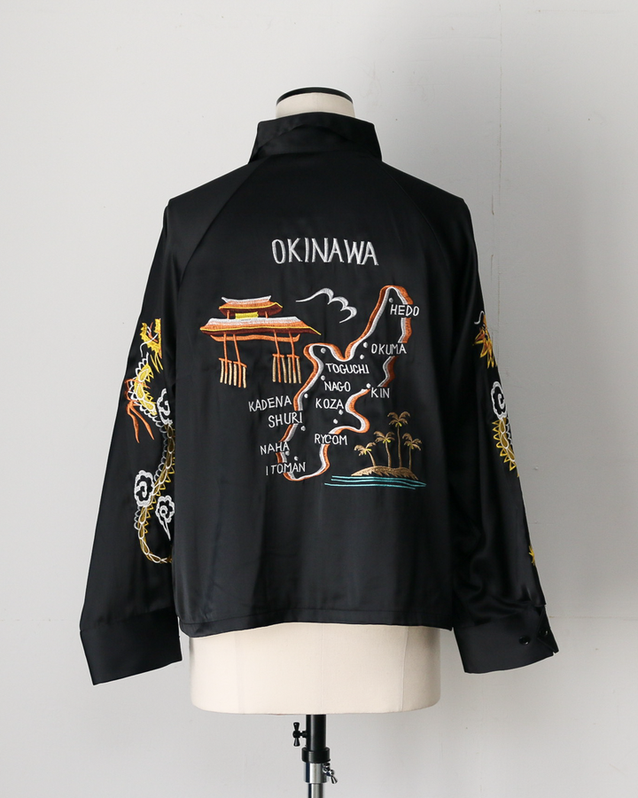 THRIFTY LOOK スリフティルック THRIFTY LOOK / OKINAWA SOUVENIR JACKET BLACK SATIN