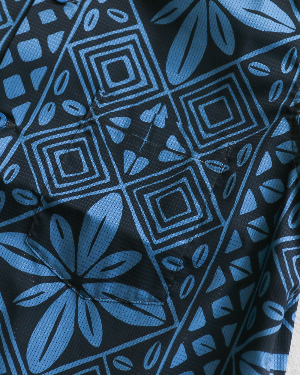 CORONA CS097 - FRENCH CAFE SHIRT S/S / Charcoal Grey × Blue