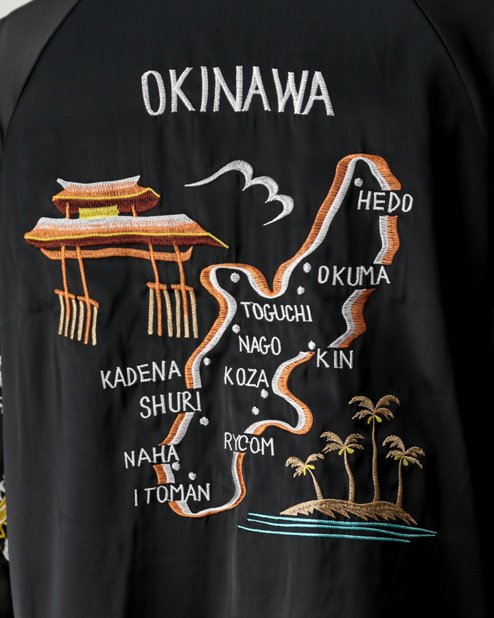 THRIFTY LOOK スリフティルック THRIFTY LOOK / OKINAWA SOUVENIR JACKET BLACK SATIN