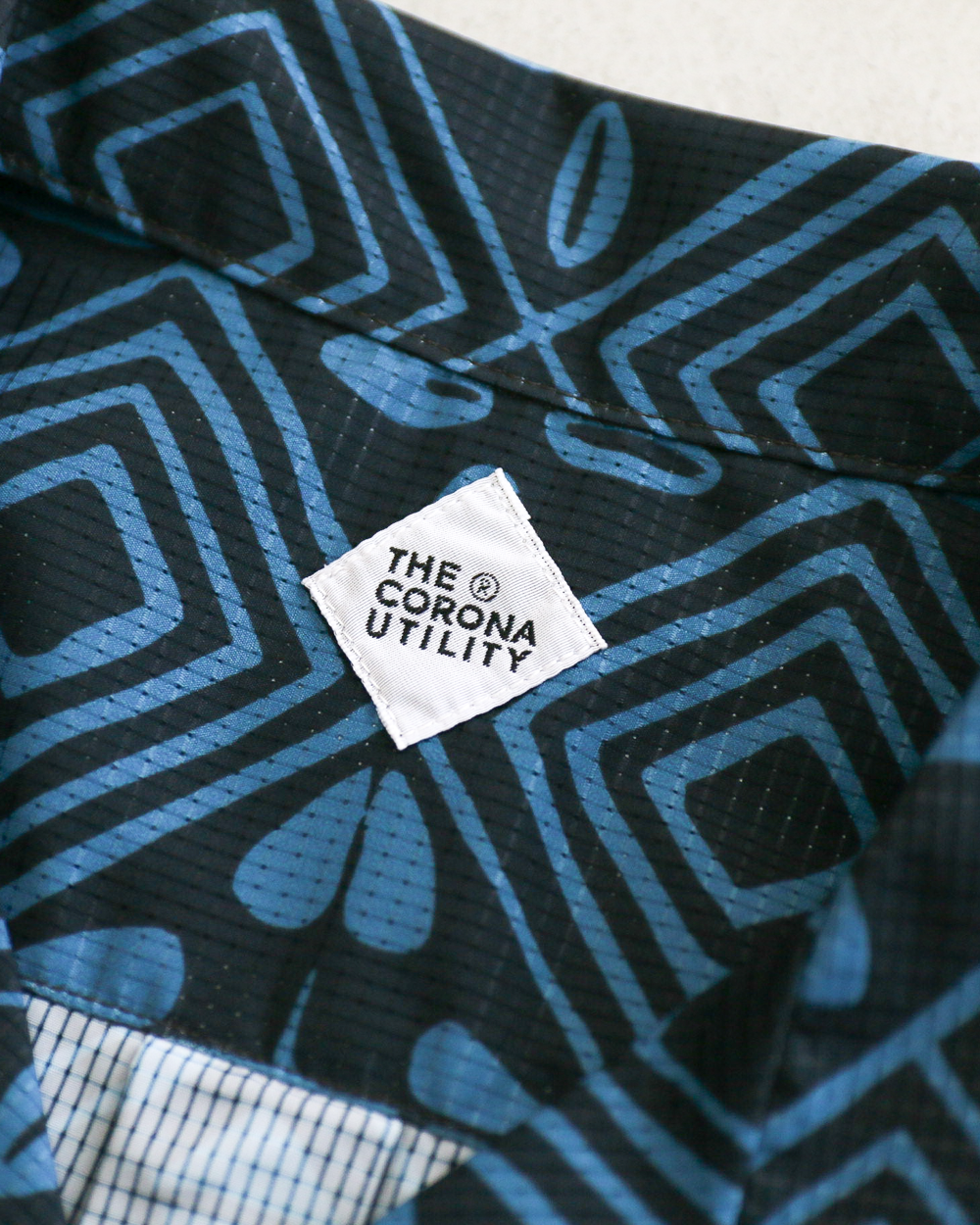 CORONA CS097 - FRENCH CAFE SHIRT S/S / Charcoal Grey × Blue