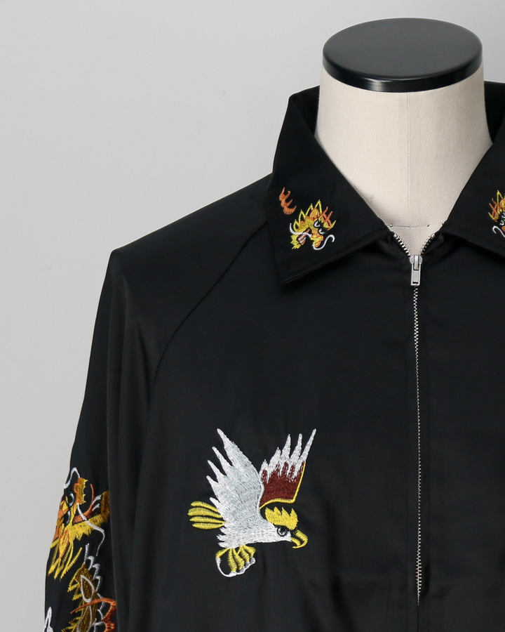 THRIFTY LOOK スリフティルック THRIFTY LOOK / OKINAWA SOUVENIR JACKET BLACK SATIN