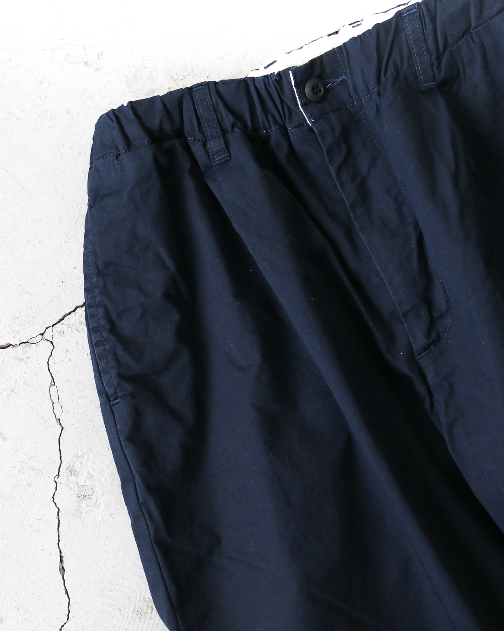 FOB factory F0549 Stretch Twill Easy Pants Navy