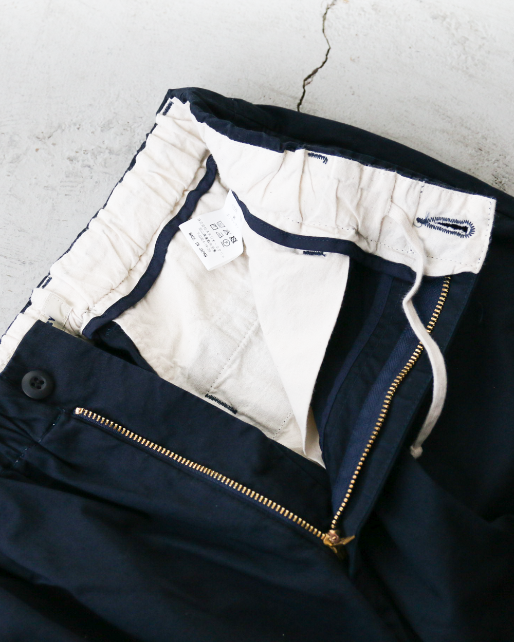 FOB factory F0549 Stretch Twill Easy Pants Navy