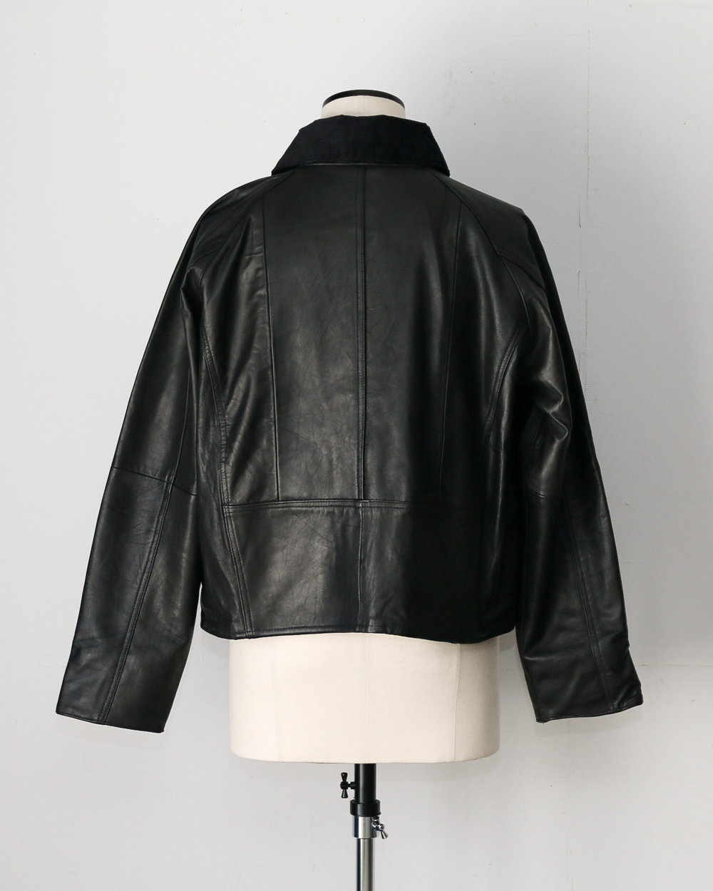 YOUSED ユーズド Remake Leather Fishing Jacket Black