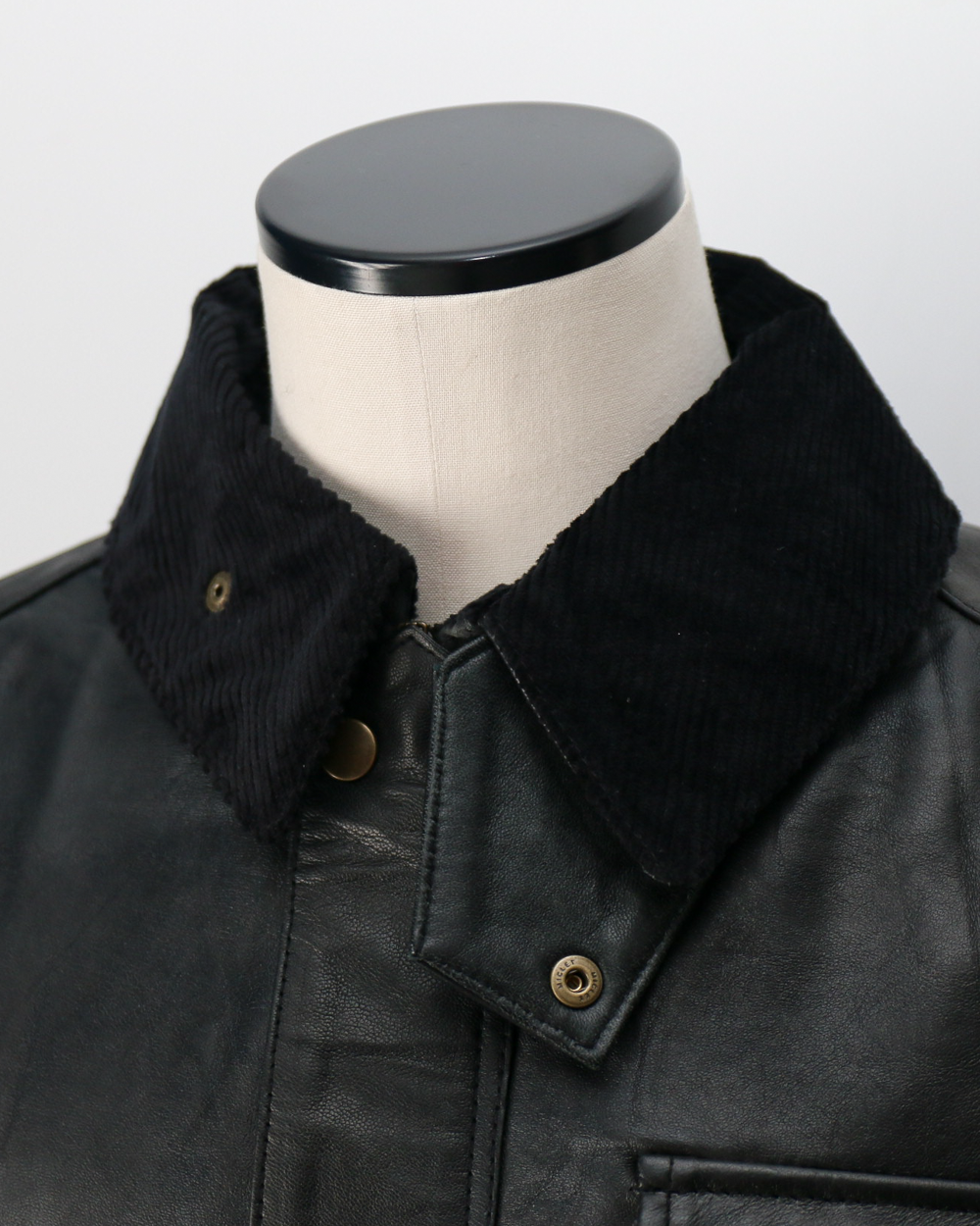 YOUSED ユーズド Remake Leather Fishing Jacket Black