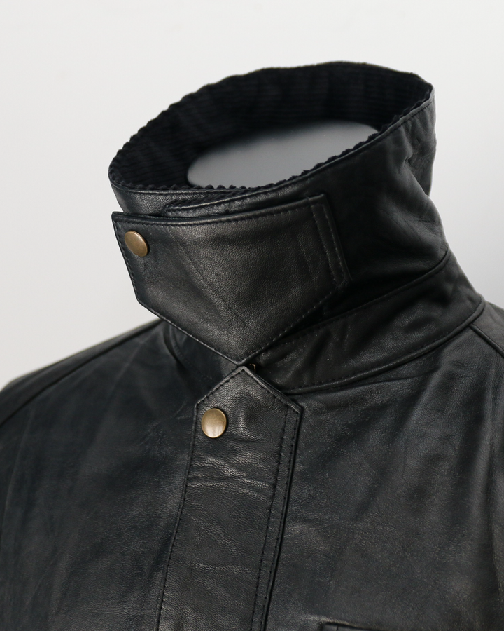 YOUSED ユーズド Remake Leather Fishing Jacket Black