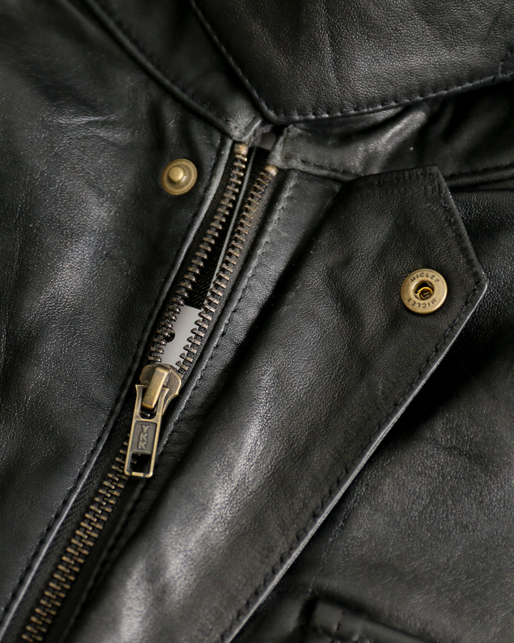 YOUSED ユーズド Remake Leather Fishing Jacket Black