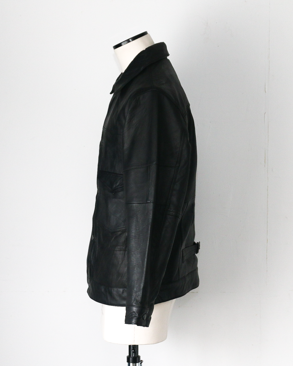 YOUSED ユーズド Remake 3Pocket 1st Leather Jacket Black