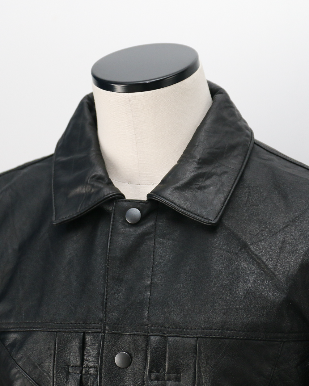 YOUSED ユーズド Remake 3Pocket 1st Leather Jacket Black