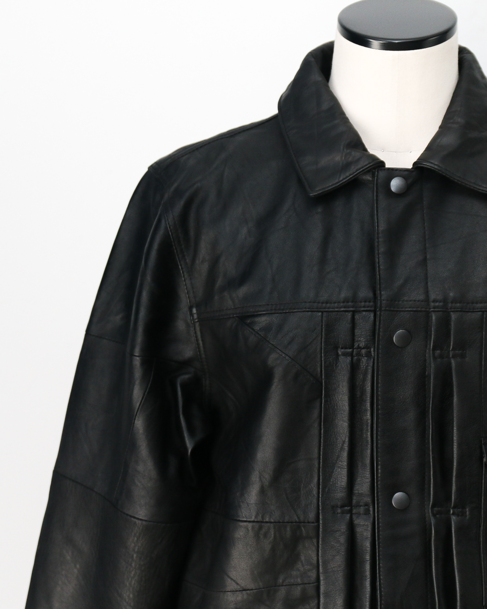 YOUSED ユーズド Remake 3Pocket 1st Leather Jacket Black