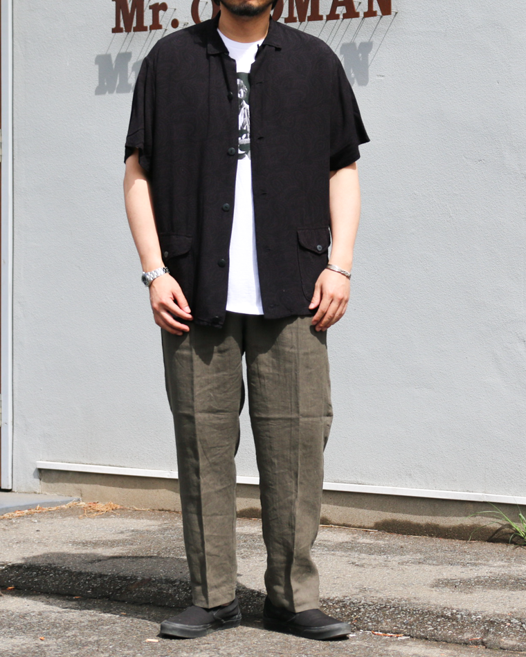 TOWN CRAFT PRINTED BEACH SHIRT Black