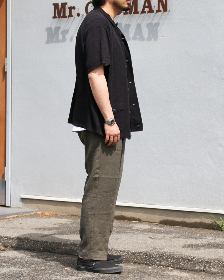 TOWN CRAFT PRINTED BEACH SHIRT Black