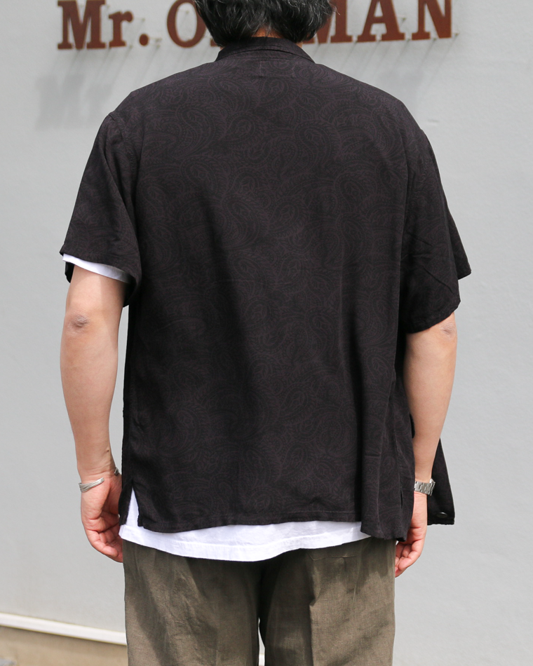 TOWN CRAFT PRINTED BEACH SHIRT Black