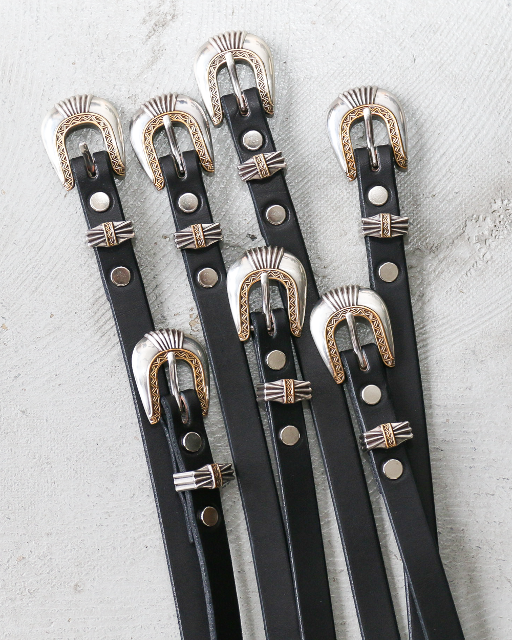 MOONSHINE LEATHER Made In USA Del Rio Buckle Western Leather Long Belt Black