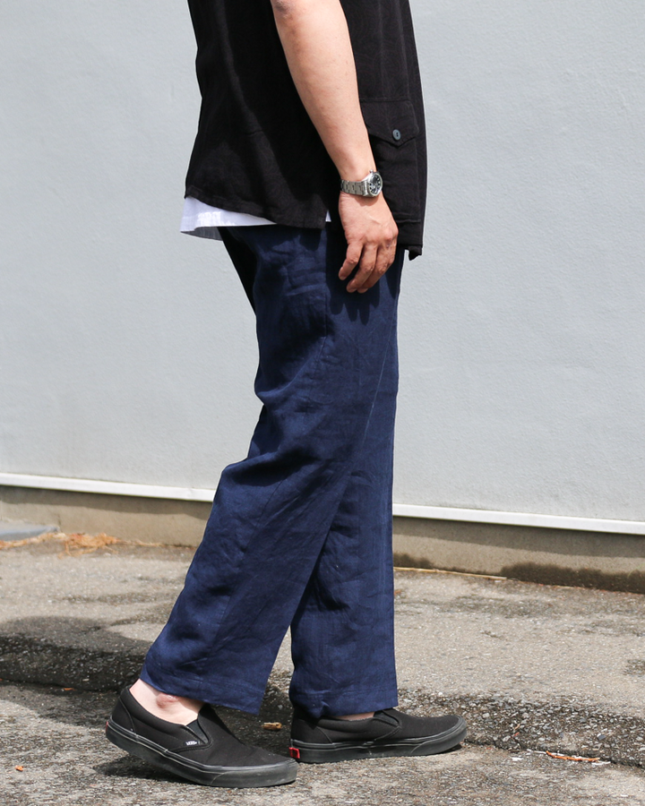 DELICIOUS LINEN Easy Pants Navy