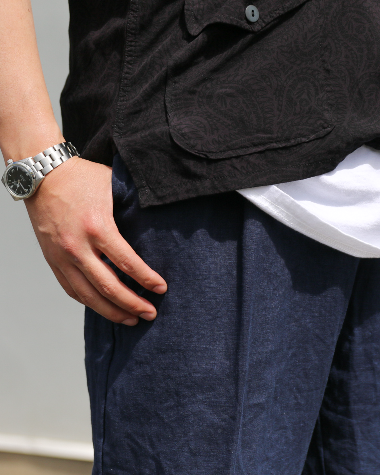 DELICIOUS LINEN Easy Pants Navy