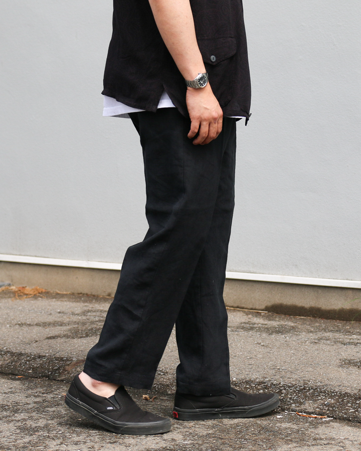 DELICIOUS LINEN Easy Pants Black