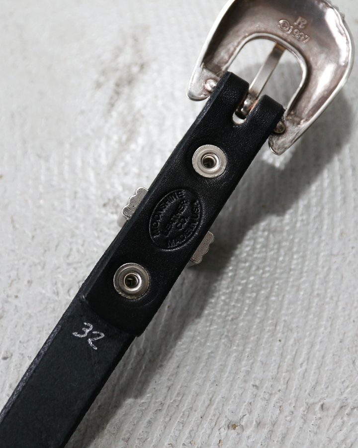 MOONSHINE LEATHER Made In USA Del Rio Buckle Western Leather Long Belt Black