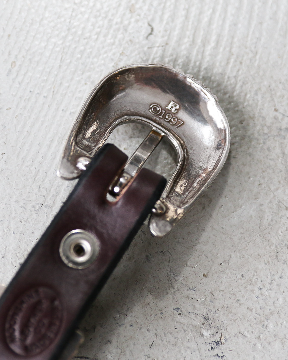 MOONSHINE LEATHER Made In USA Del Rio Buckle Western Leather Long Belt Choco