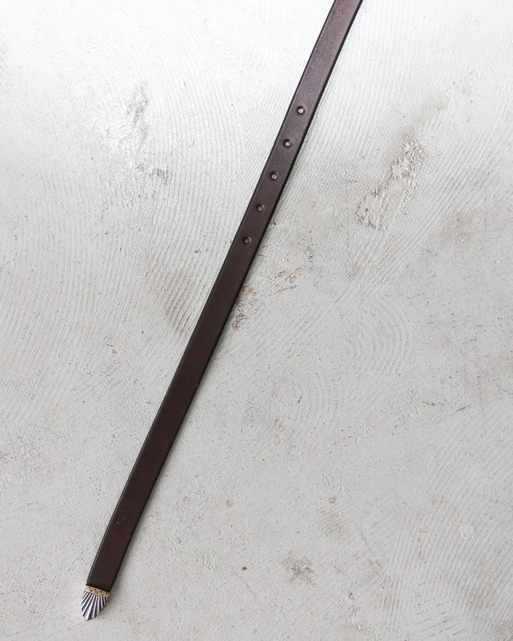 MOONSHINE LEATHER Made In USA Del Rio Buckle Western Leather Long Belt Choco