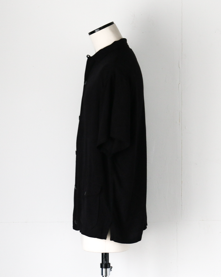 TOWN CRAFT PRINTED BEACH SHIRT Black