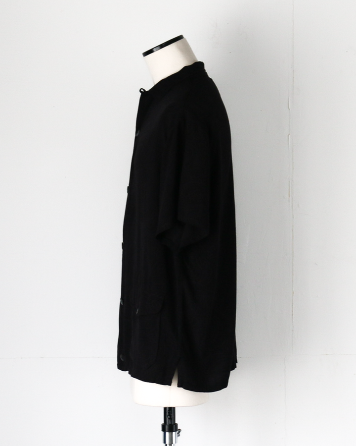 TOWN CRAFT PRINTED BEACH SHIRT Black