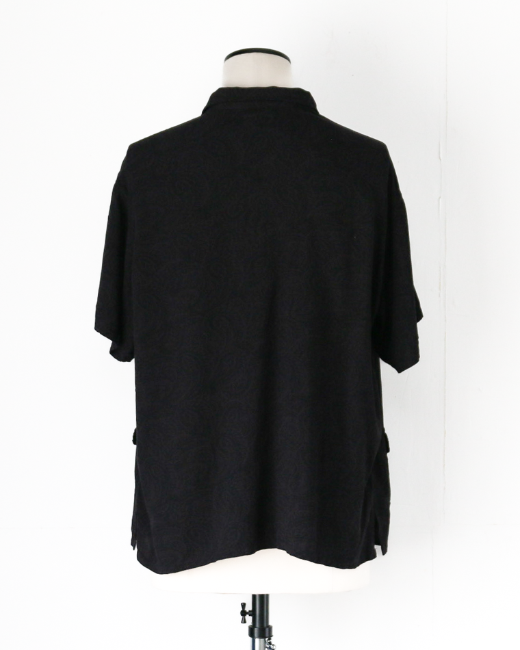 TOWN CRAFT PRINTED BEACH SHIRT Black