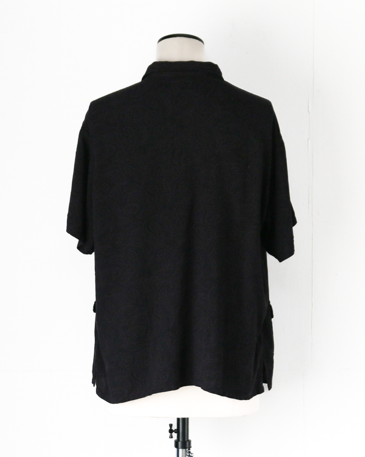 TOWN CRAFT PRINTED BEACH SHIRT Black