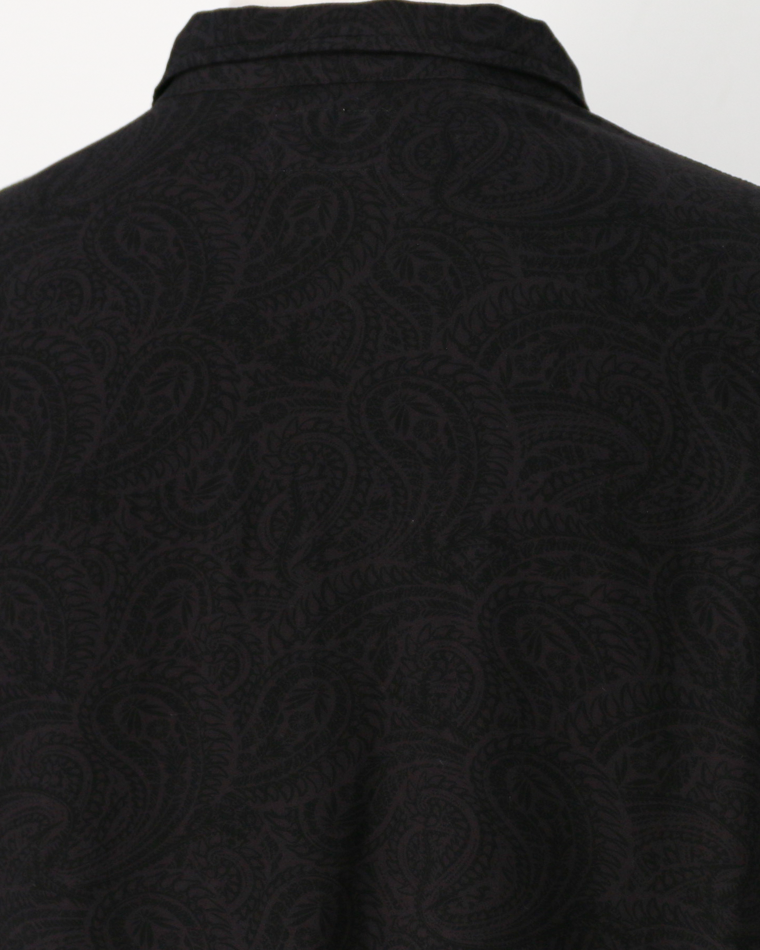 TOWN CRAFT PRINTED BEACH SHIRT Black