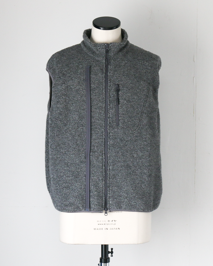 melple メイプル Marced Wool Vest Grey