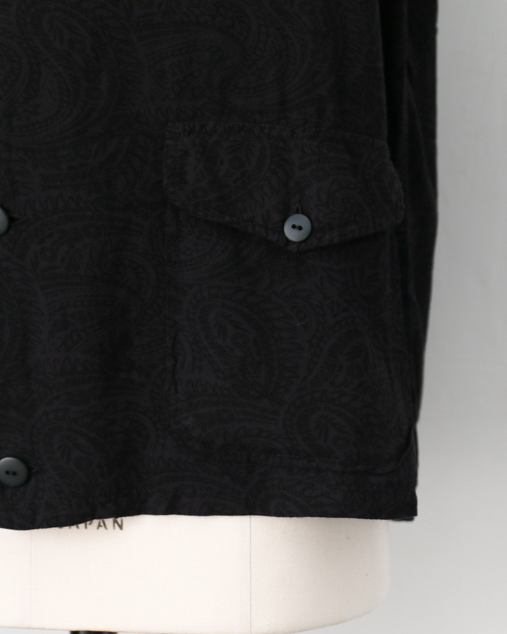 TOWN CRAFT PRINTED BEACH SHIRT Black