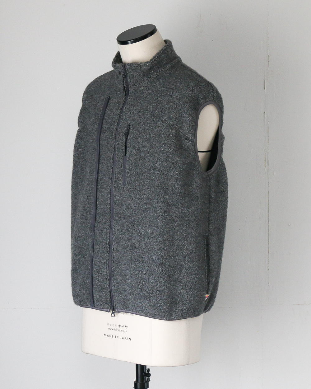 melple メイプル Marced Wool Vest Grey