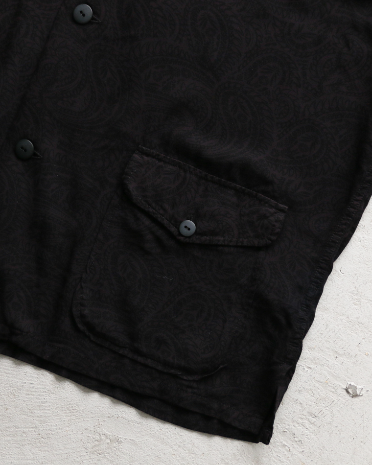 TOWN CRAFT PRINTED BEACH SHIRT Black