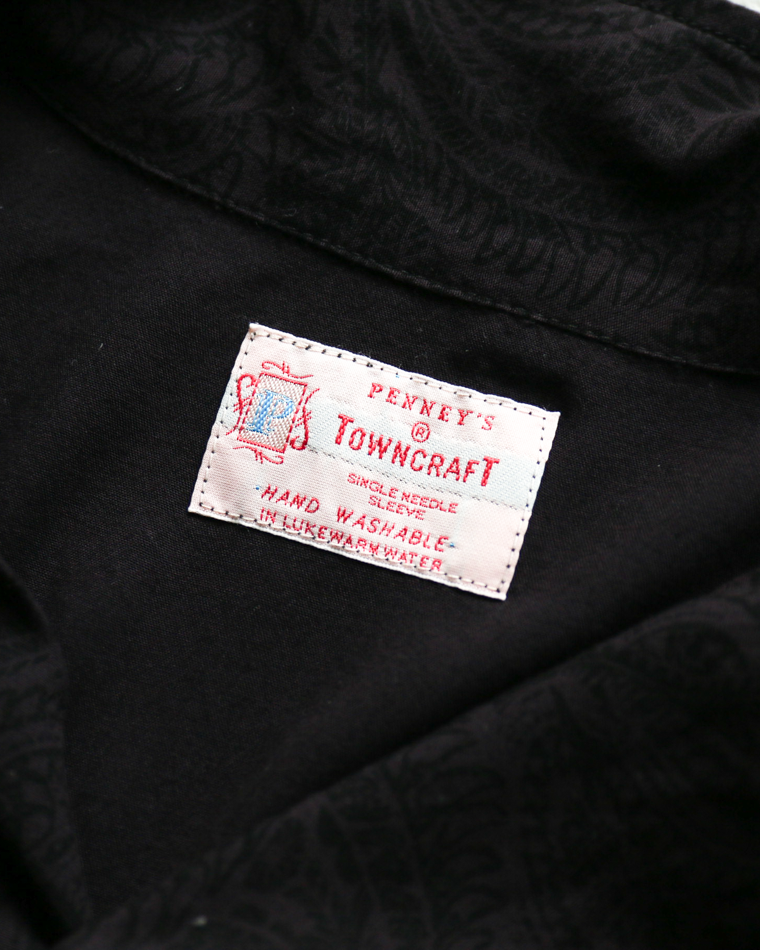 TOWN CRAFT PRINTED BEACH SHIRT Black