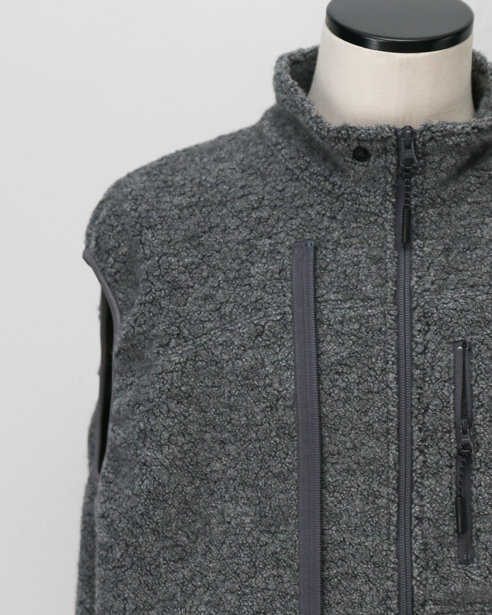 melple メイプル Marced Wool Vest Grey