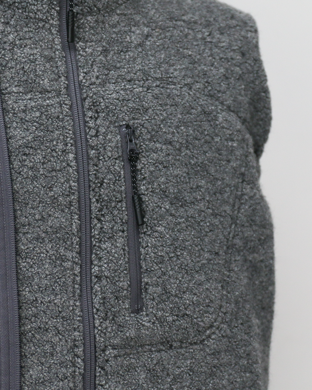 melple メイプル Marced Wool Vest Grey