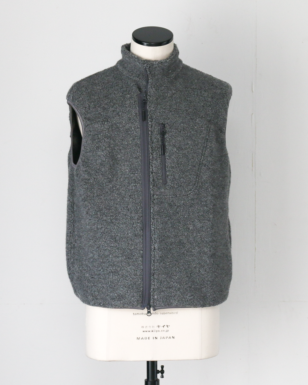 melple メイプル Marced Wool Vest Grey