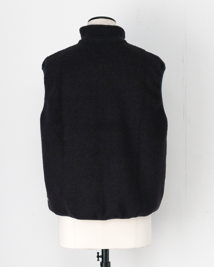 melple メイプル Marced Wool Vest Navy Brown