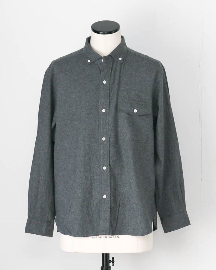 JAMES &amp; CO. STANDARD SHIRT Small Collar Big Shirt -Check- BLUE